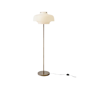 Copenhagen SC14 Floor Lamp - Opal Glass & Bronzed Brass