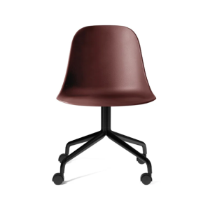 Harbour Side Dining Chair, Black Star Base w/Casters - Burned Red Plastic