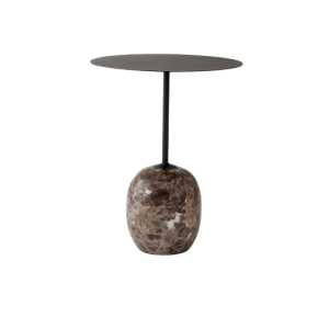 Lato Side Table LN8 Round Ø40 H50 - Emperador Marble Base/Steel Warm Black