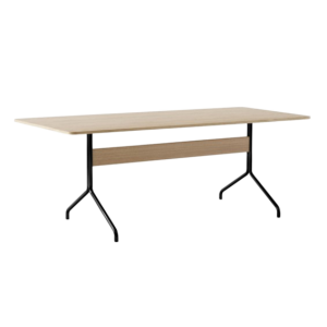 Pavilion Dining Table AV19 L200 W90 H73 Cm Black Legs Veneer - Edge Clear Lacquered Oak
