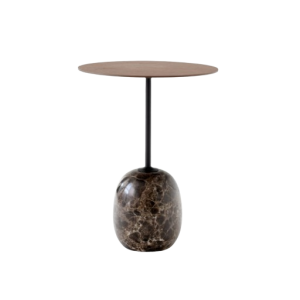 Lato Table LN8 Round Ø40 - Lacquered Walnut/Emparador Marble
