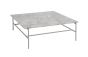 Rebar Coffee Table Fossil Grey Powder Coated Steel Frame L100 x W104 x H33 - Grey Marble Tabletop