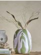 Adalena Deco Vase - Green Stoneware