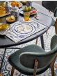 Cally Dining Chair - Green - Beech Drak Brown Oak wood
