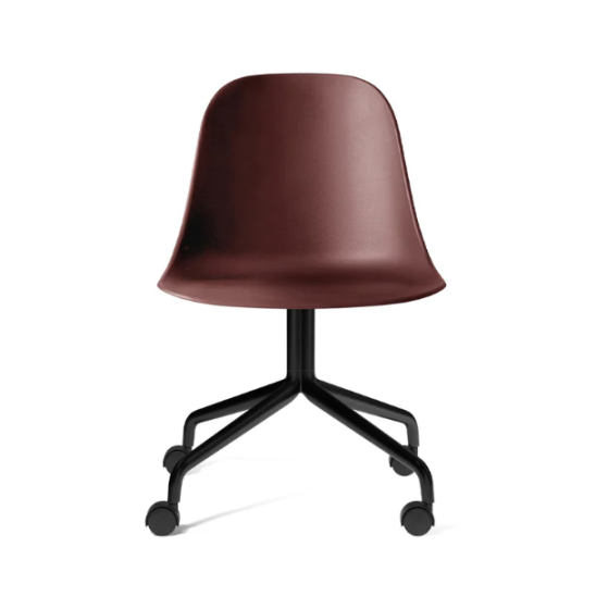 Harbour Side Dining Chair, Black Star Base w/Casters - Burned Red Plastic