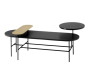 Palette Coffee Table JH7 L115 W68 H47 cm Brass Nero Marquina marble Black lacquered ash veneer