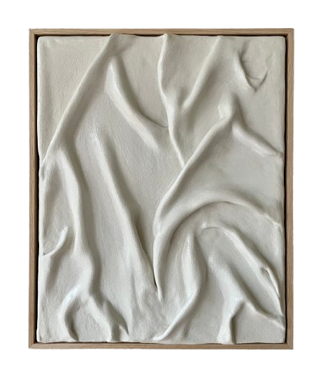 Clay Artwork In Oak Frame 40X50 SH:07:03-2 - White