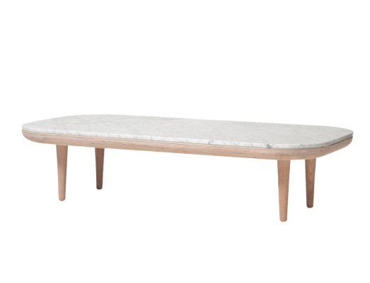 Fly Coffee Table SC5 L120 W60 H26 cm Oiled oak base Marble - Bianco Carrara