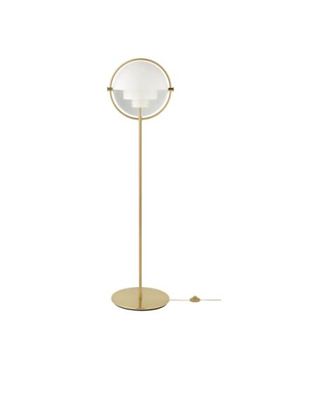 Multi-Lite Floor Lamp - Brass/White Semi Matt