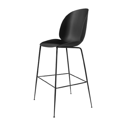 Beetle Bar 75 Chair - Black Matt/Black, Plastic Glides