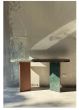 Roots 001 Console - Indian Green Marble top - Veneer Wood