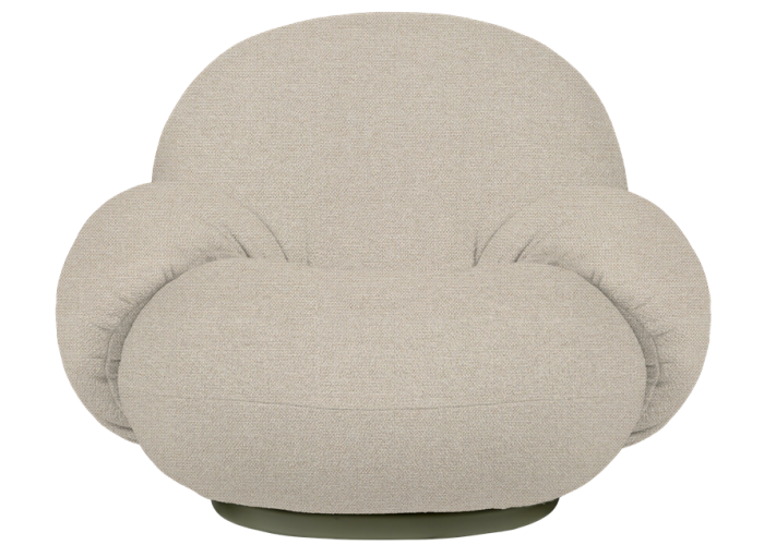Pacha Outdoor Lounge Chair with armrest - Swivel - Natté, Linen Chalk