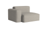 Mags Soft Wide Left Low Armrest Module - Linara-311, Beige Stitches