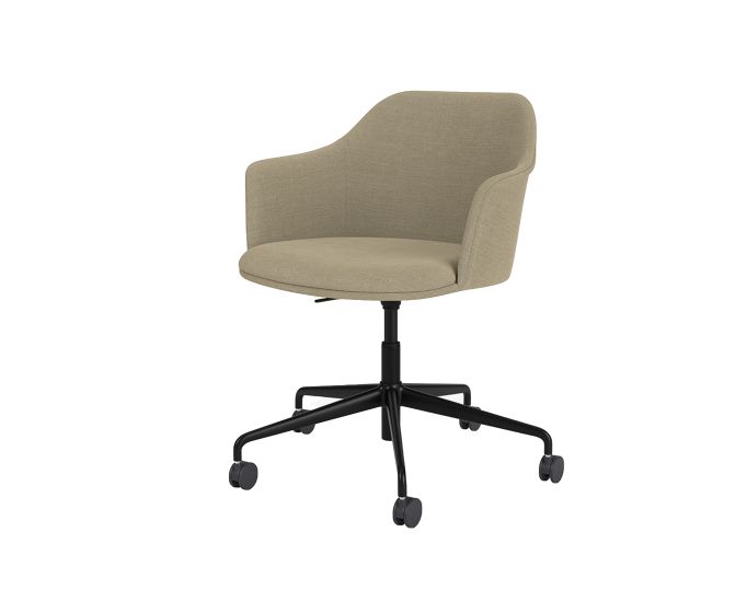Rely Armchair HW56 Fully & seat upholstered Black 5-star swivel base Castors Ecriture 0240