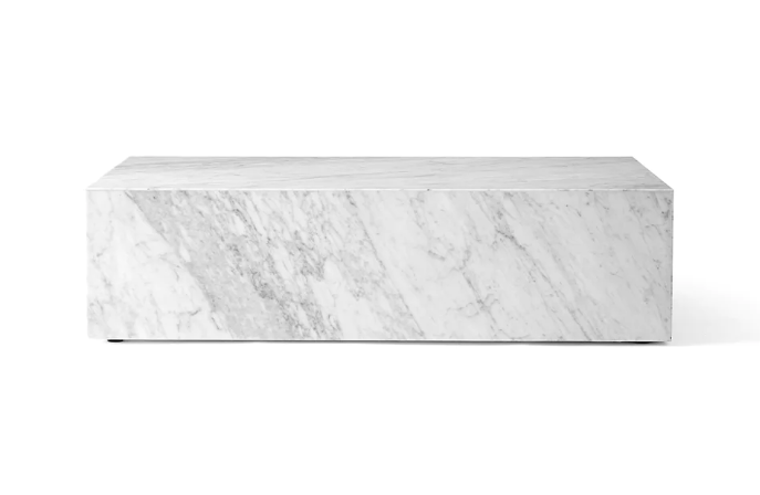 Plinth Low Table - White Marble Carrara