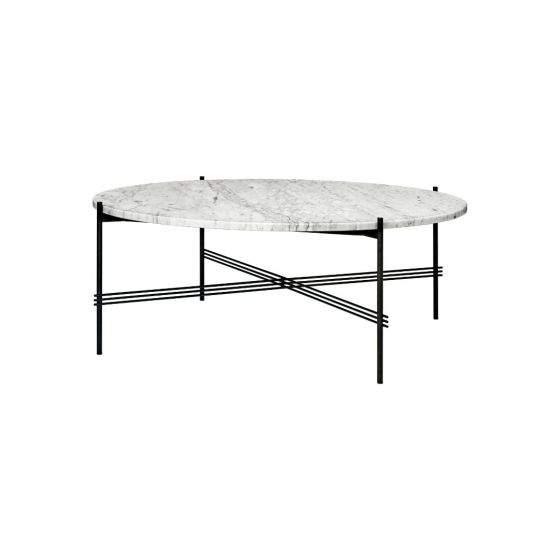 TS Coffee Table Ø105 Round - Black/White Carrara Marble