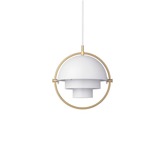 Multi-Lite Pendant - Small - Brass/White Semi Matt