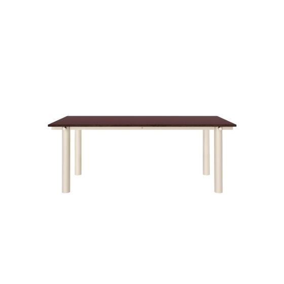 Atura Dining Table 200 x 90 - Light Cashmere / Burgundy Linoleum