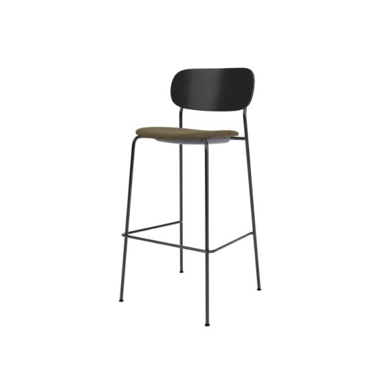 Co Bar Chair - Black Steel/Upholstery (Kvadrat, Remix 0233 (Brown))