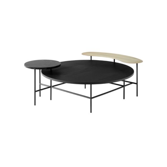 Palette JH25 Coffee Table - Brass, Nero Marquina Marble, Black Lacquered Ash