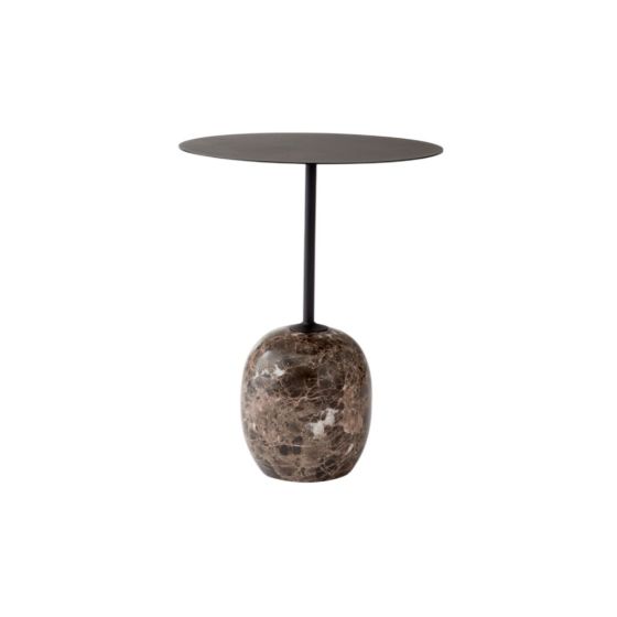 Lato Side Table LN8 Round Ø40 H50 - Emperador Marble Base/Steel Warm Black