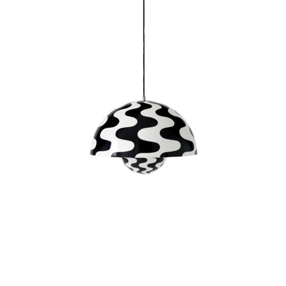 Flowerpot Pendant Lamp VP2 A 50 cm - Black & White pattern