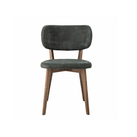 Cally Dining Chair - Green - Beech Drak Brown Oak wood