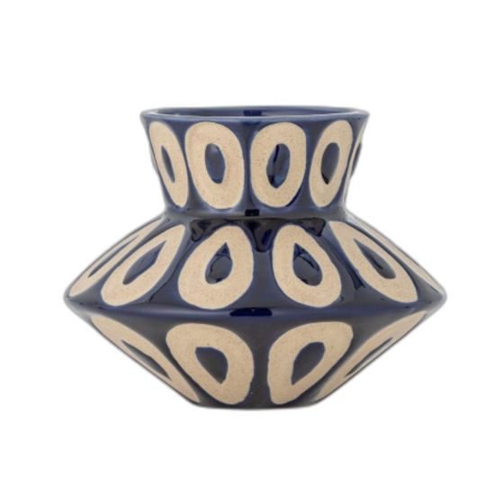Bashir Vase  Ø16 - Blue Stoneware