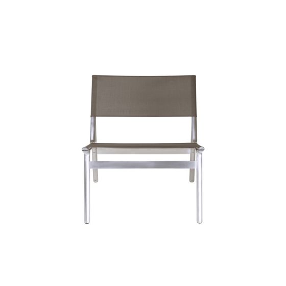 Union Outdoor Easy Chair - Aluminum / Taupe Mesh