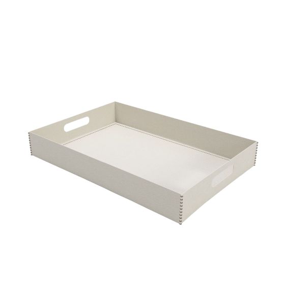 Custom Leather Tray - Grey