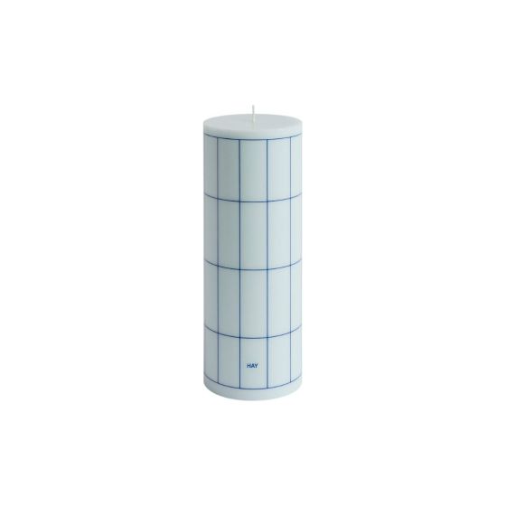 Column Candle-Large-Light blue with blue grid check