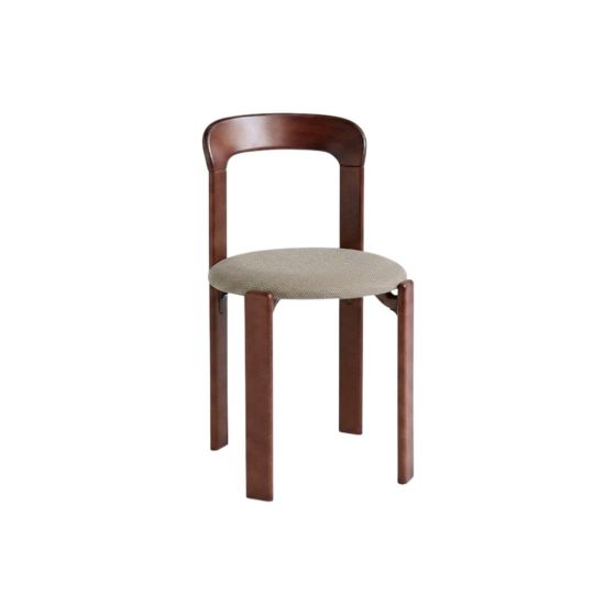 REY CHAIR 4 LEG BASE STANDARD GLIDER-UMBER BROWN WATER-BASED LACQUERED BEECH SEAT UPHOLSTERY-STEELCUT TRIO-213
