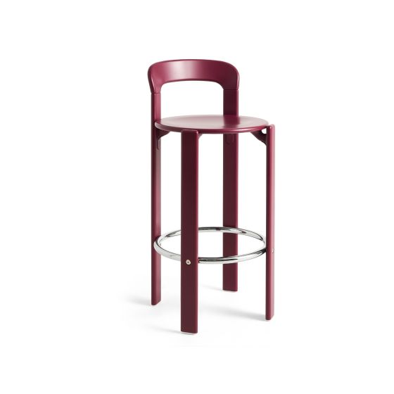 Rey Bar stool High H75 Standard glider-Grape red