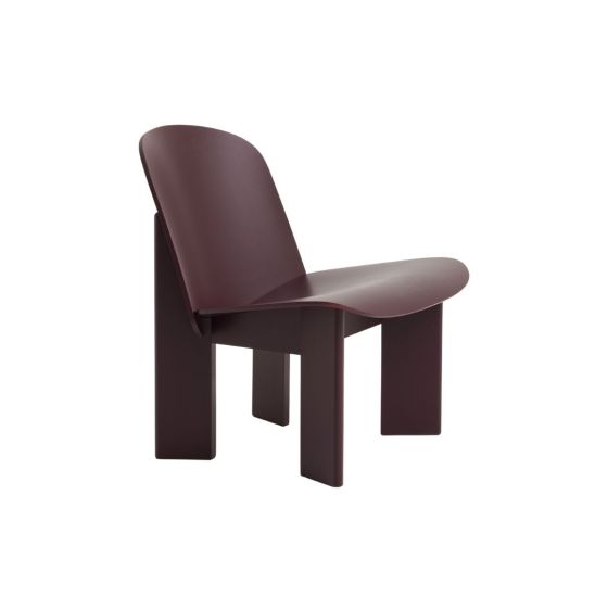 Chisel Lounge Chair - Dark Bordeaux Water-Based Lacquered Beech