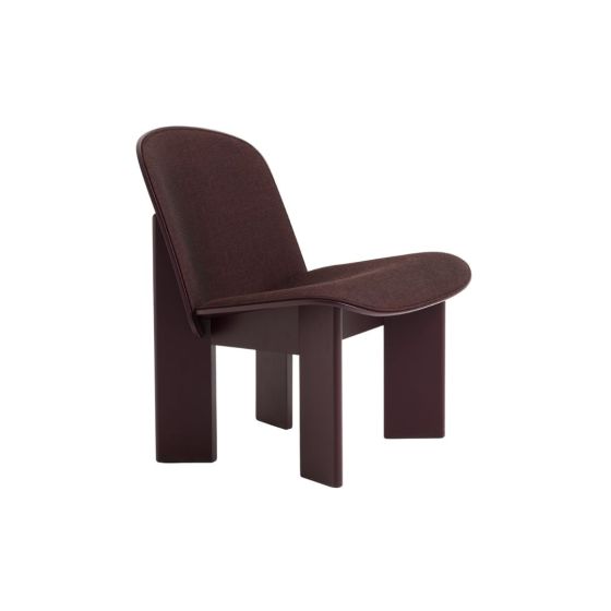 Chisel Lounge Chair - Dark Bordeaux Lacquered Beech / Upholstery Remix 373