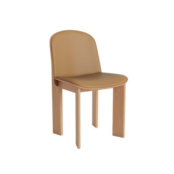Chisel 65 Dining Chair - Lacquered Oak / Front Upholstery Grano Leather Cognac