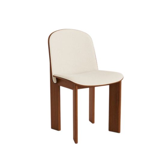 Chisel 65 Dining Chair - Lacquered Walnut / Front Upholstery Turf Cream