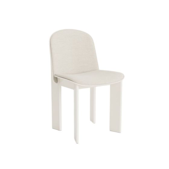 Chisel 65 Dining Chair - Cream White Lacquered Beech / Front Upholstery Mode 011