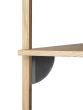 Sector Shelf Single Wide - Oak Black/Brass