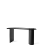 The Eclipse W160 Desk - Dark Oiled Polished Oak/Black Round Steel Columne