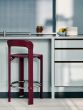 Rey Bar stool Low 4 leg base H65 Felt glider-Umber brown