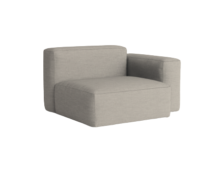 Mags Soft Wide Right Low Armrest Module - Linara-311, Beige stitches