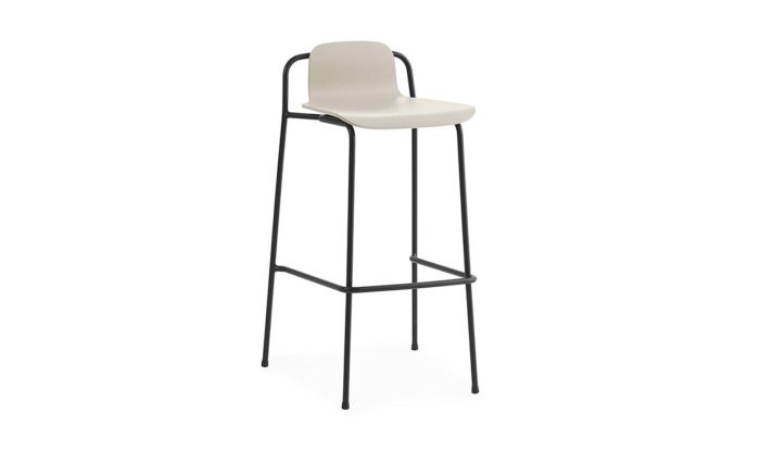 Studio Barstool 75 cm - Black Steel/Light Grey