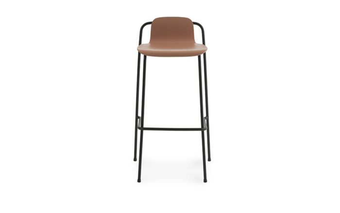 Studio Barstool 75 cm - Black Steel/Brown