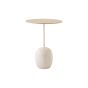 Lato Side Table LN8 - Round Ø40 H50 - Crema Diva marble - Veneer Lacquered oak