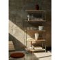 Alima Shelf NDS6 W83 H174 CM - Chrome Frame / Lacquered Walnut Shelves