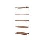 Alima Shelf NDS6 W83 H174 CM - Chrome Frame / Lacquered Walnut Shelves