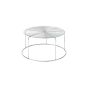 Wire Coffee Table VP17 Ø74 H36 CM - Stainless Steel Base / Clear Glass Tabletop