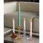 Flare Candleholder Tall - Light Blue with Red Rim
