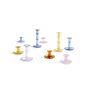 Flare Candleholder Tall - Light Blue with Red Rim